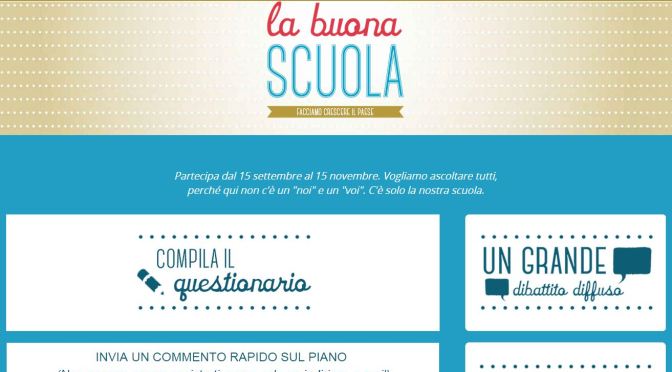 La Buona Scuola un’occasione di partecipazione da non perdere