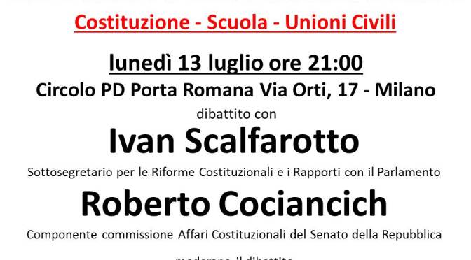 RIFORMA E CONTRORIFORMA – LUNEDI’ 13 LUGLIO ORE 21:00
