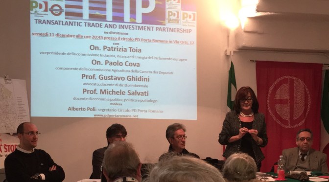 TTIP: ECCO QUANTO SCATURITO DAL DIBATTITO TENUTOSI L’11 DICEMBRE AL CIRCOLO