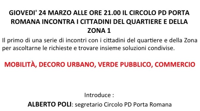 Prossimi appuntamenti: 24/3 Assemblea Pubblica sul programma in Zona 1 e 22/3 incontro con lo psicoanalista Giorgio Majorino