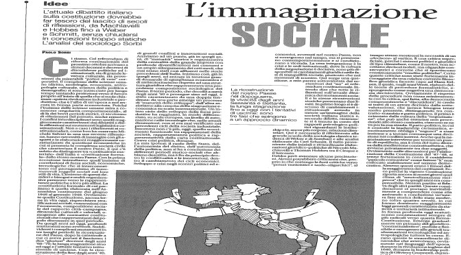 LE RAGIONI STORICHE DELLA RIFORMA COSTITUZIONALE. ARTICOLO DEL PROF. PAOLO SORBI